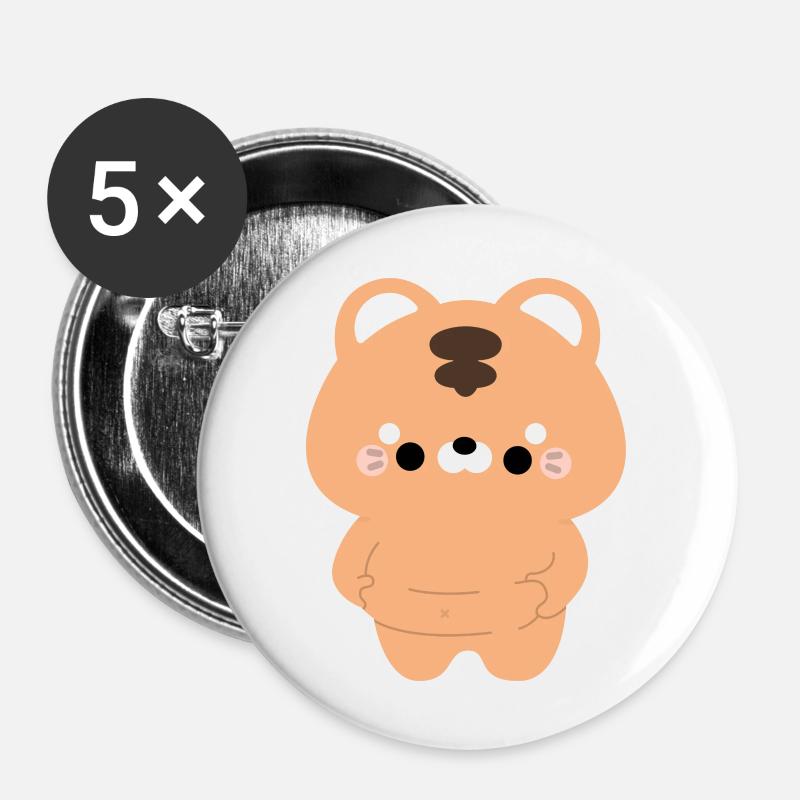 Chonky Tiger - Buttons large 2.2''/56 mm (5-pack) - white
