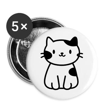 cat - Buttons large 2.2''/56 mm (5-pack) - white - Front