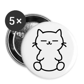 kitten - Buttons large 2.2''/56 mm (5-pack) - white - Front