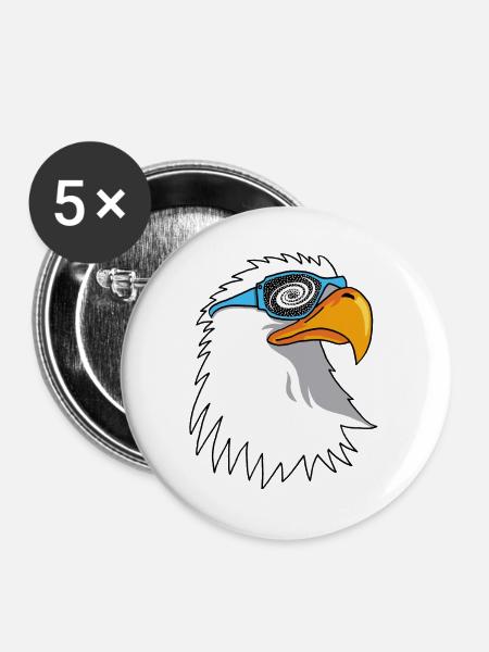 Eagle und Galactic Goggles - Buttons groß 56 mm (5er Pack) - Weiß