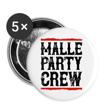 Malle Party Crew - Buttons large 2.2''/56 mm (5-pack) - white - Front
