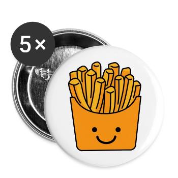 pommes smile - Buttons groß 56 mm (5er Pack) - Weiß - Vorne