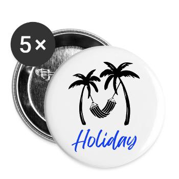 Palms Relax Holiday1 - Buttons large 2.2''/56 mm (5-pack) - white - Front