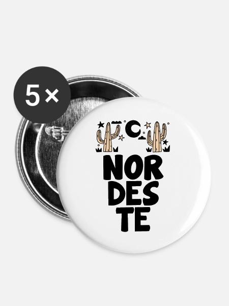 Brasilianischer Nordosten - Buttons groß 56 mm (5er Pack) - Weiß