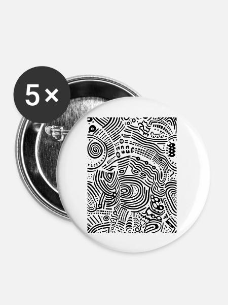 Grafik - Buttons groß 56 mm (5er Pack) - Weiß