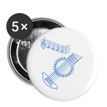 Musicien guitare - Lot de 5 grands badges (56 mm) - blanc - Devant