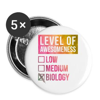 biologie - Lot de 5 grands badges (56 mm) - blanc - Devant