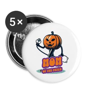 Mutti Des Kürbisfelds Lustiger Spruch Halloween - Buttons groß 56 mm (5er Pack) - Weiß - Vorne
