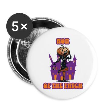 Mom of the pumpkin field funny saying - Buttons large 2.2''/56 mm (5-pack) - white - Front