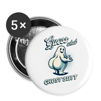 Halloween Costume Ghosts Butt Funny Saying - Buttons large 2.2''/56 mm (5-pack) - white - Front