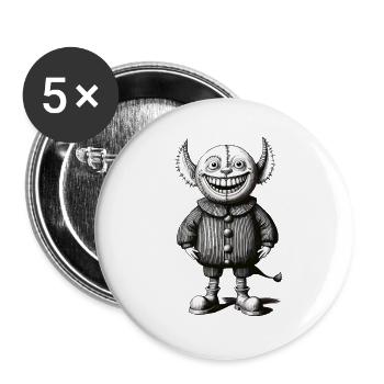 Tenue de gobelin d'Halloween au design de monstre effrayant - Lot de 5 grands badges (56 mm) - blanc - Devant