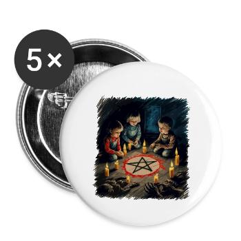 Retro Vintage Design Halloween Lover Outfit - Buttons large 2.2''/56 mm (5-pack) - white - Front