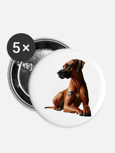 I love Dad - Buttons groß 56 mm (5er Pack) - Weiß