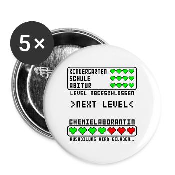 Chemielaborantin Ausbildung Beginn Baby Mädchen - Buttons groß 56 mm (5er Pack) - Weiß - Vorne