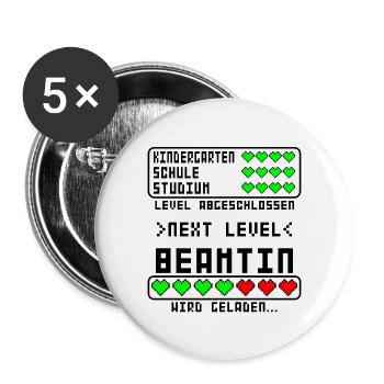 Beamtin in Ausbildung Beginn Baby Mädchen - Buttons groß 56 mm (5er Pack) - Weiß - Vorne