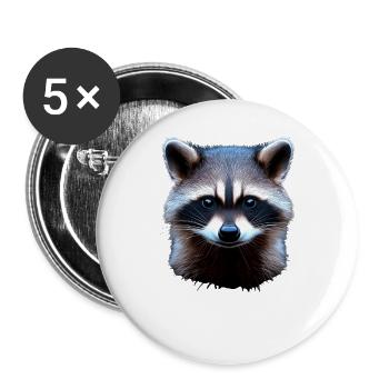 raton laveur raton laveur J’adore petit raton laveur mignon - Lot de 5 grands badges (56 mm) - blanc - Devant
