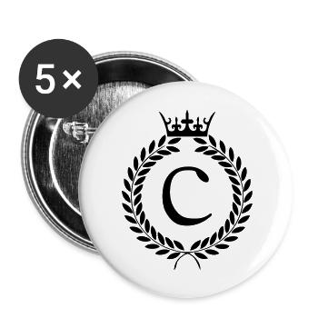 buchstabe c wappen - Buttons groß 56 mm (5er Pack) - Weiß - Vorne