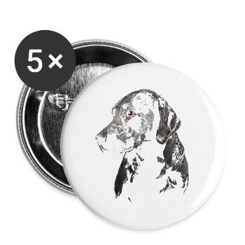 Labrador - Lot de 5 grands badges (56 mm) - blanc - Devant