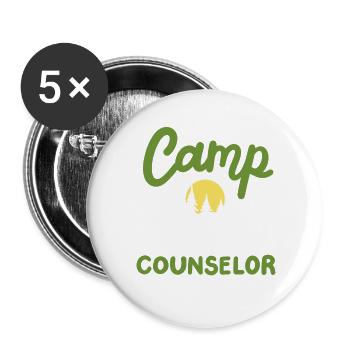 Camping Camp-Betreuer - Buttons groß 56 mm (5er Pack) - Weiß - Vorne