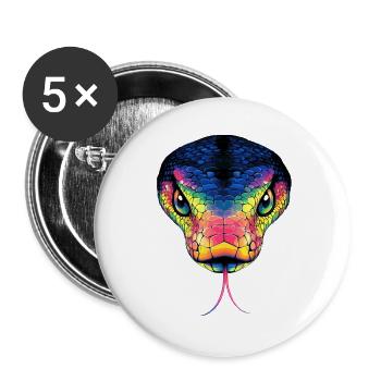 Snake Python Cobra Mamba Rattlesnake Snake - Buttons large 2.2''/56 mm (5-pack) - white - Front