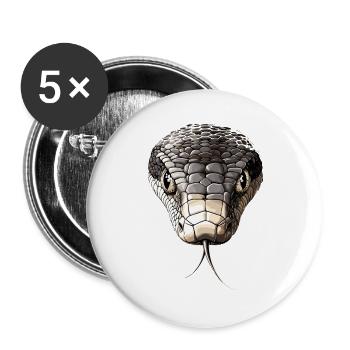 Snake Python Cobra Mamba Rattlesnake Snake - Buttons large 2.2''/56 mm (5-pack) - white - Front