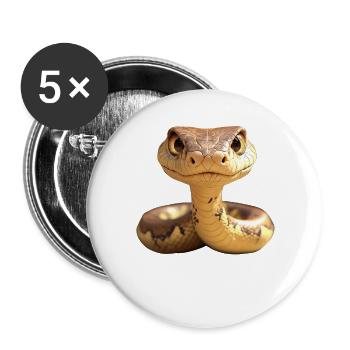 Snake Python Cobra Mamba Rattlesnake Snake - Buttons large 2.2''/56 mm (5-pack) - white - Front