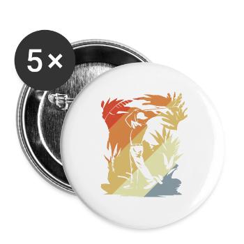Golfeur vintage - Lot de 5 grands badges (56 mm) - blanc - Devant