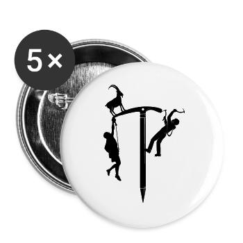 Silhouette du grimpeur sur corde - Lot de 5 grands badges (56 mm) - blanc - Devant