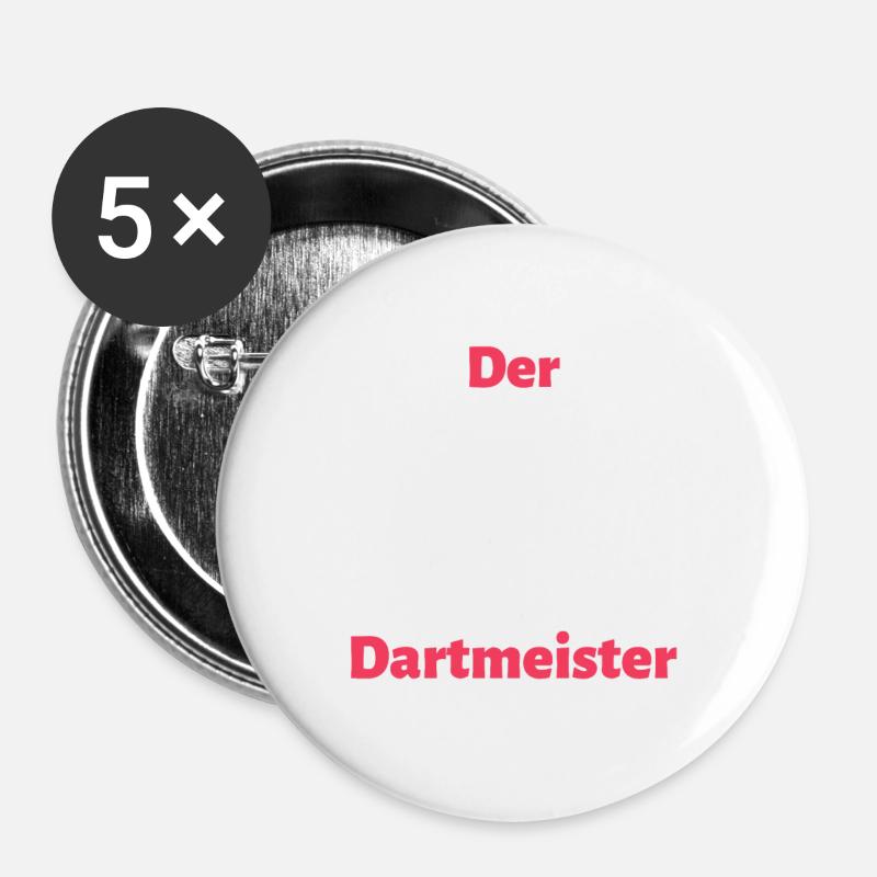 The Darts Master - Buttons large 2.2''/56 mm (5-pack) - white