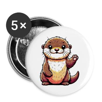 Otter - Buttons large 2.2''/56 mm (5-pack) - white - Front