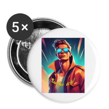 Typ - Buttons groß 56 mm (5er Pack) - Weiß - Vorne