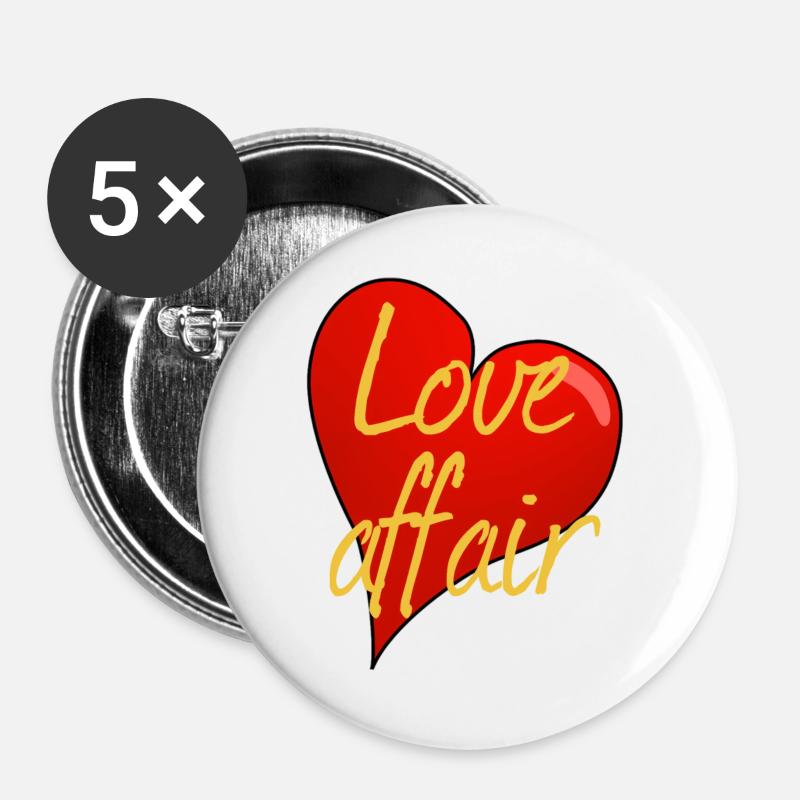 LOVE AFFAIR - Buttons large 2.2''/56 mm (5-pack) - white
