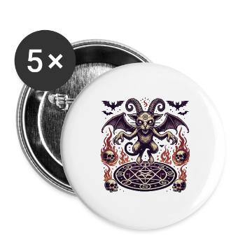 Creepy Devil Cat Dark Cats Summoning - Buttons large 2.2''/56 mm (5-pack) - white - Front