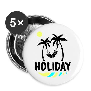 palms relax holiday - Buttons groß 56 mm (5er Pack) - Weiß - Vorne