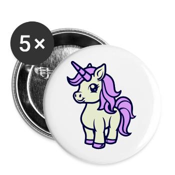 Licorne Licorne - Lot de 5 grands badges (56 mm) - blanc - Devant