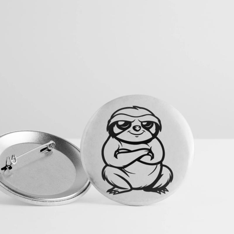 faultier comic Buttons groß 56 mm (5er Pack)