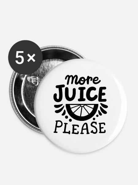Saftgetränke Saftliebhaber - Buttons groß 56 mm (5er Pack) - Weiß