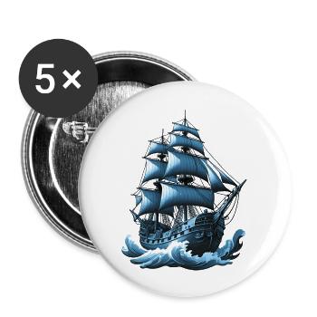 Sailing ship - Buttons large 2.2''/56 mm (5-pack) - white - Front
