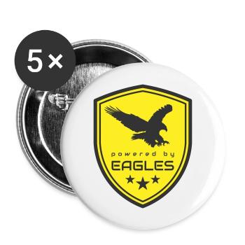 ANGETRIEBEN VON ADLERN - Buttons groß 56 mm (5er Pack) - Weiß - Vorne