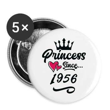 1956 Prinzessin Geburtstag - Buttons groß 56 mm (5er Pack) - Weiß - Vorne