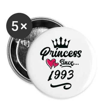 1993 Princess Birthday - Buttons large 2.2''/56 mm (5-pack) - white - Front