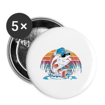Ich bin so gut darin, Fische zu fangen, dass die Fische es sagen - Buttons groß 56 mm (5er Pack) - Weiß - Vorne