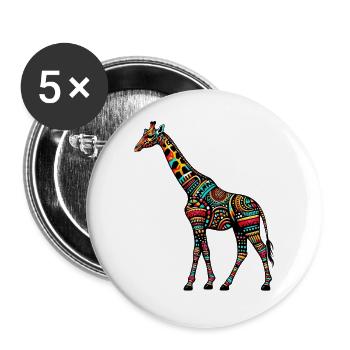 Giraffe - Buttons large 2.2''/56 mm (5-pack) - white - Front