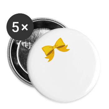 Lettre y nœud jaune - Lot de 5 grands badges (56 mm) - blanc - Devant