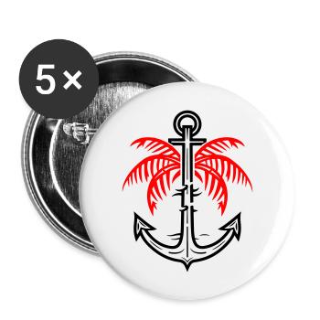 Palm Tree Anchor Icon - Buttons large 2.2''/56 mm (5-pack) - white - Front