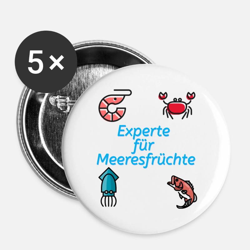 Seafood Expert - Buttons large 2.2''/56 mm (5-pack) - white