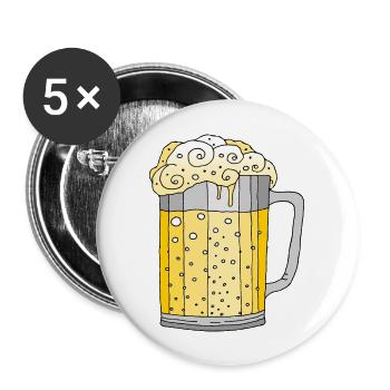 Becher - Buttons groß 56 mm (5er Pack) - Weiß - Vorne