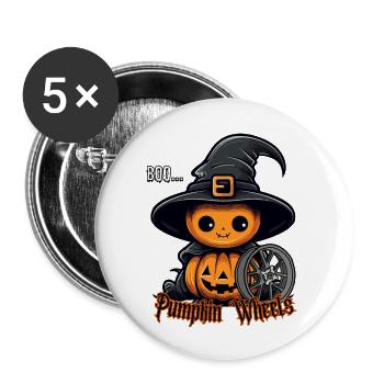 Pumpkin Wheels - Buttons groß 56 mm (5er Pack) - Weiß - Vorne