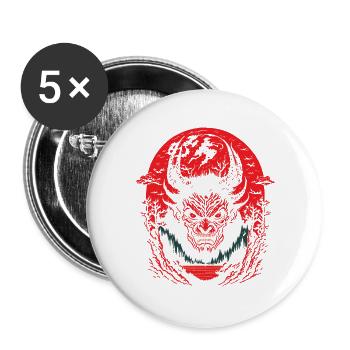 Portrait of the Devil - Buttons large 2.2''/56 mm (5-pack) - white - Front