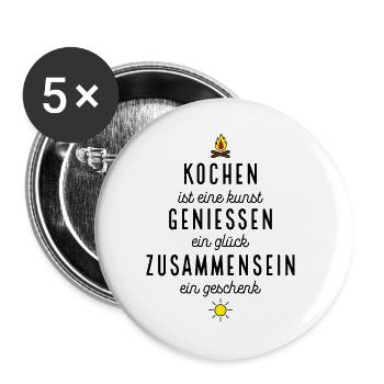 Cadeaux amusants pour les chefs - Lot de 5 grands badges (56 mm) - blanc - Devant